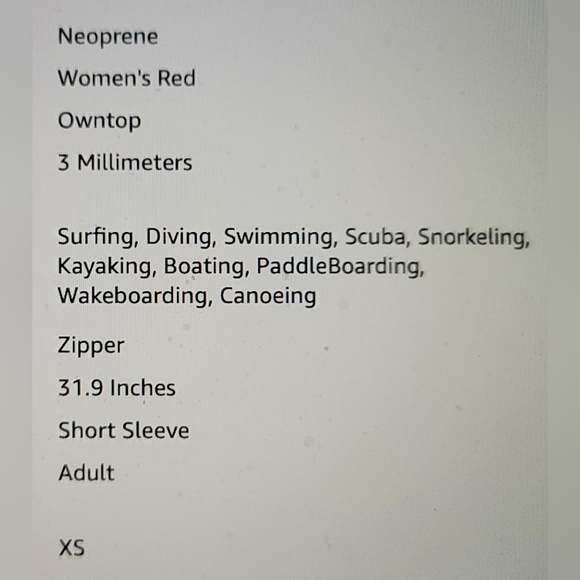 NWT owntop Women's 3MM Wetsuit - Black, Red, Gray. Xs - Picture 4 of 16